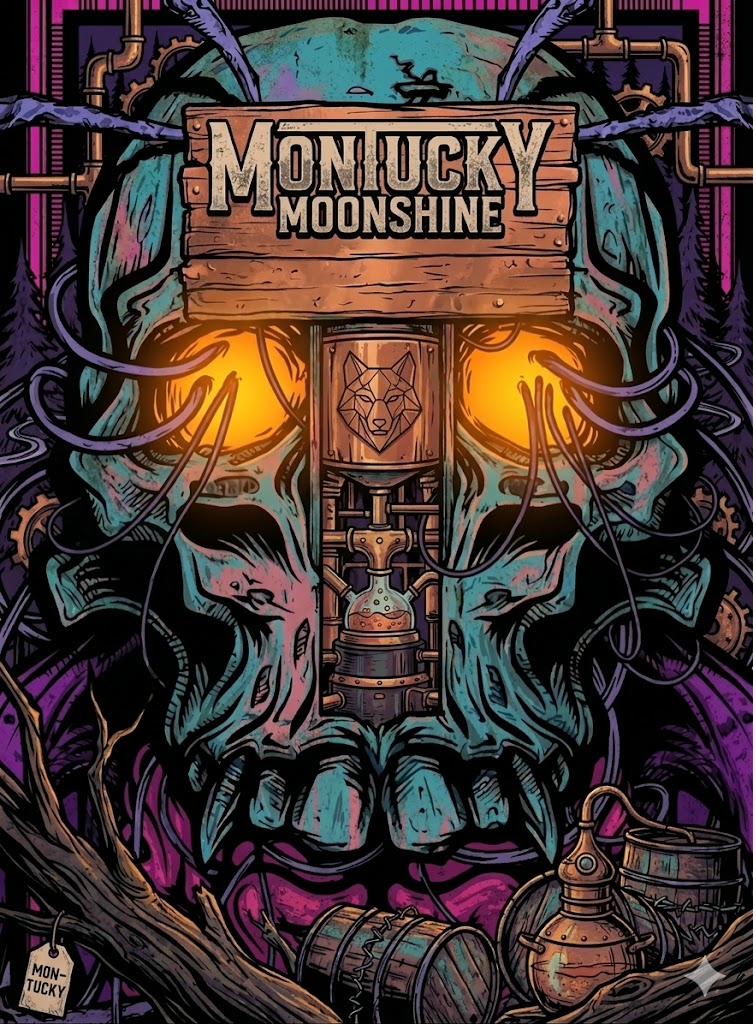 Montucky skull illustration